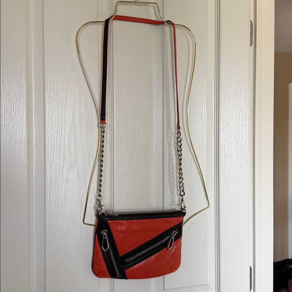 Botkier Cruz Leather Crossbody Purse Bag Orange